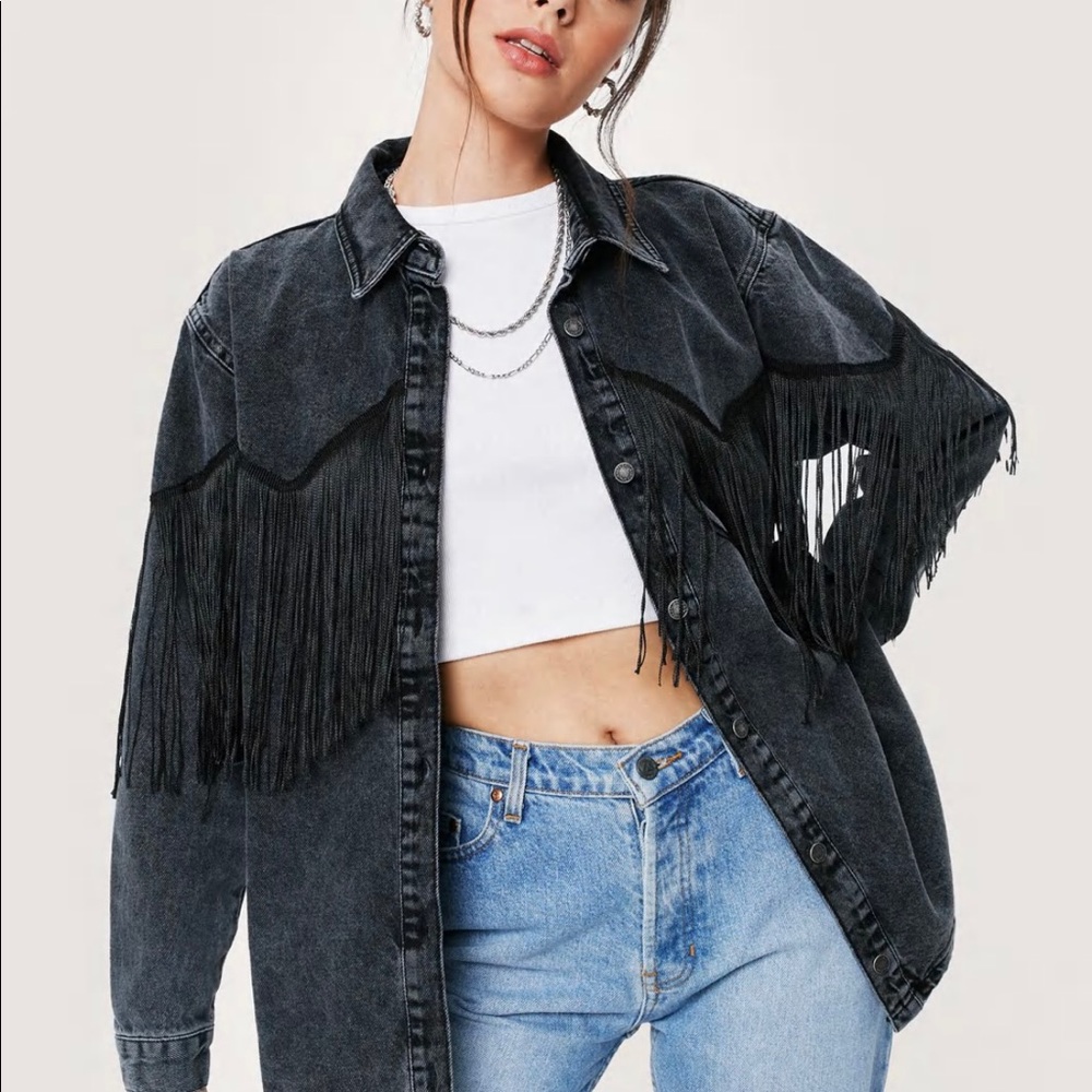 Nasty Gal Fringe Top size 12